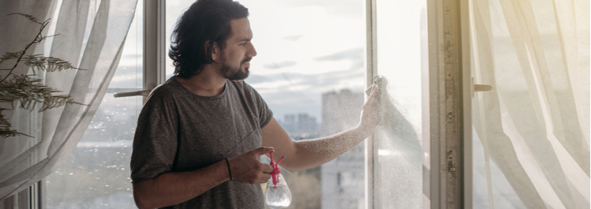 Man Cleaning Windows